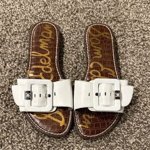 Sam Edelman White Buckle Sandals